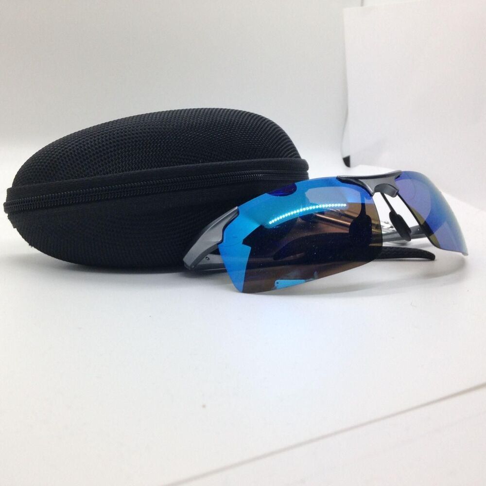 DUCO Men's Blue and Black Sunglasses